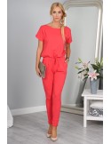 Coral jumpsuit with bow 2950 - Online store - Boutique